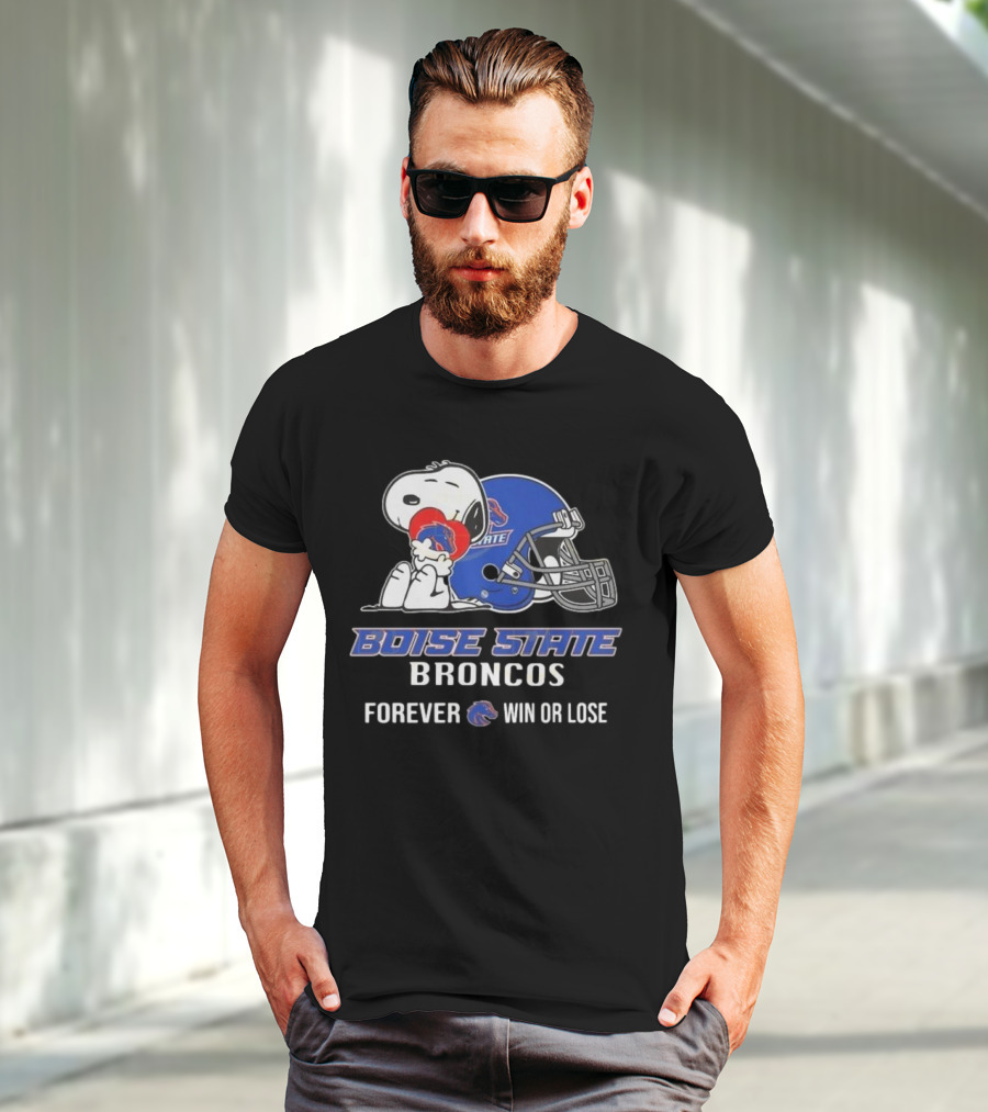 Snoopy Boise State Forever Win Or Lose Broncos 2025 T-Shirt