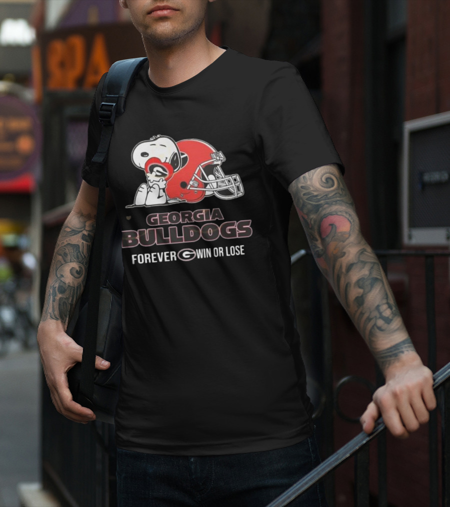 Georgia Bulldogs Snoopy Forever Win Or Lose T-Shirt