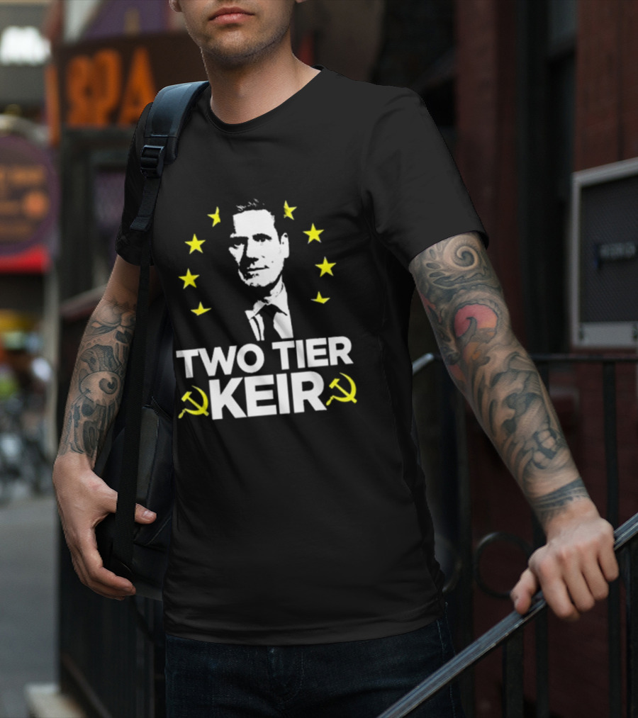 Euro Stars Circle Face Two Tier Keir Hammer Sickle T-Shirt