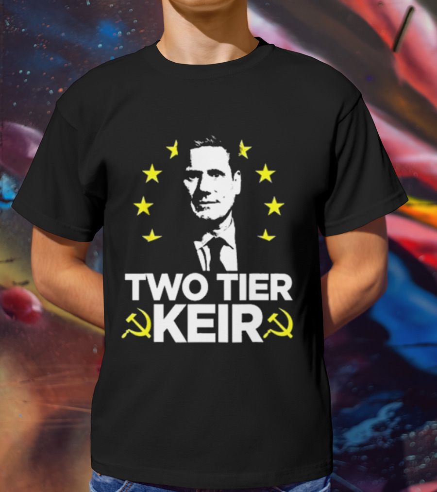 Euro Stars Circle Face Two Tier Keir Hammer Sickle T-Shirt
