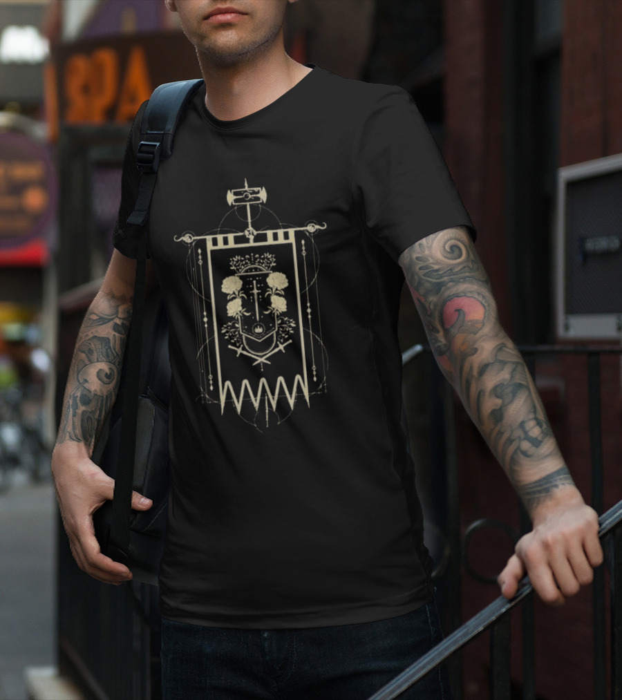 Sleep Token Damocles Sword Emblem With Floral Elements T-Shirt