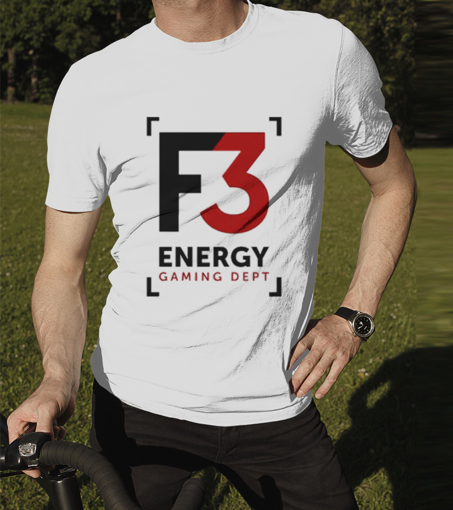 F3 Energy Gaming Dept Bold Red And Black T-Shirt