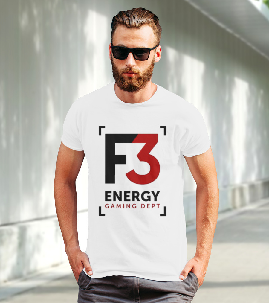 F3 Energy Gaming Dept Bold Red And Black T-Shirt