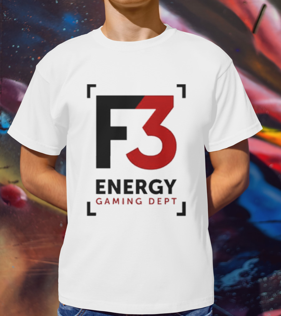 F3 Energy Gaming Dept Bold Red And Black T-Shirt