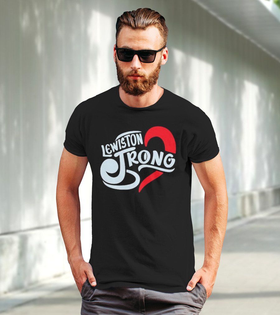 Lewiston Strong Heart Symbol Maine Resilience T-Shirt