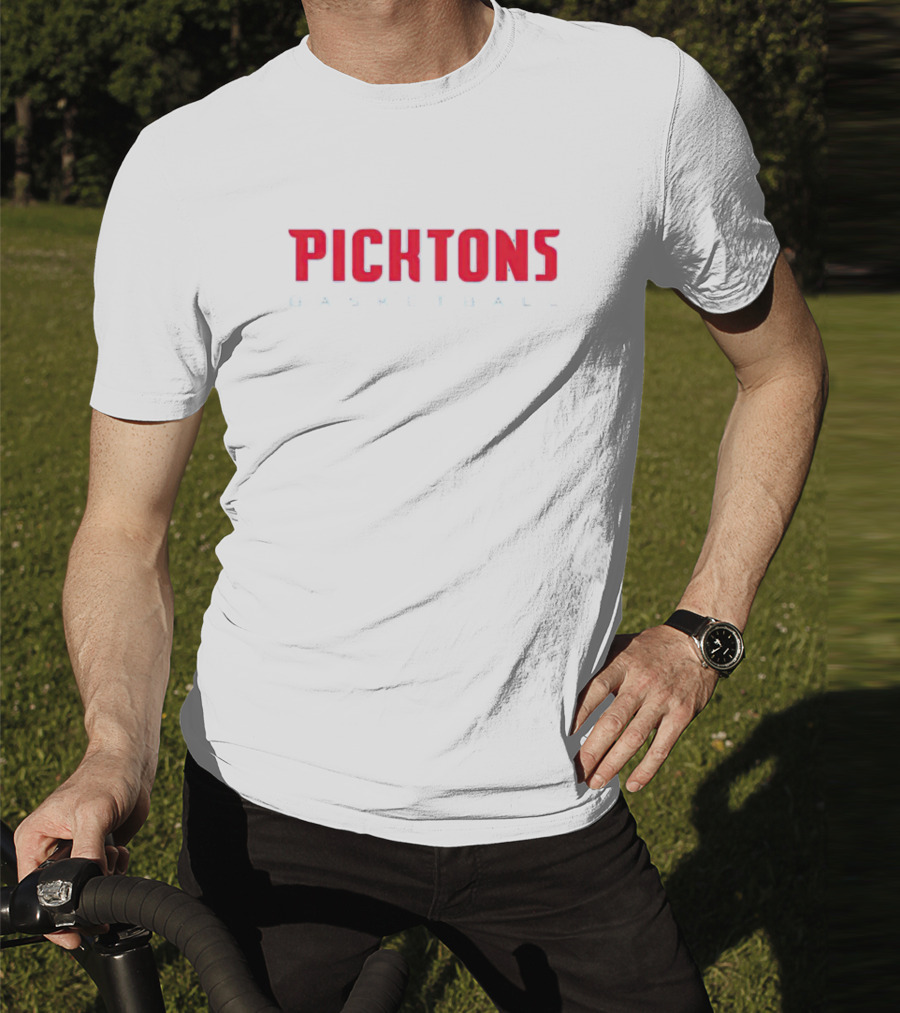 Picktons Basketball Bold Red Classic Sports T-Shirt