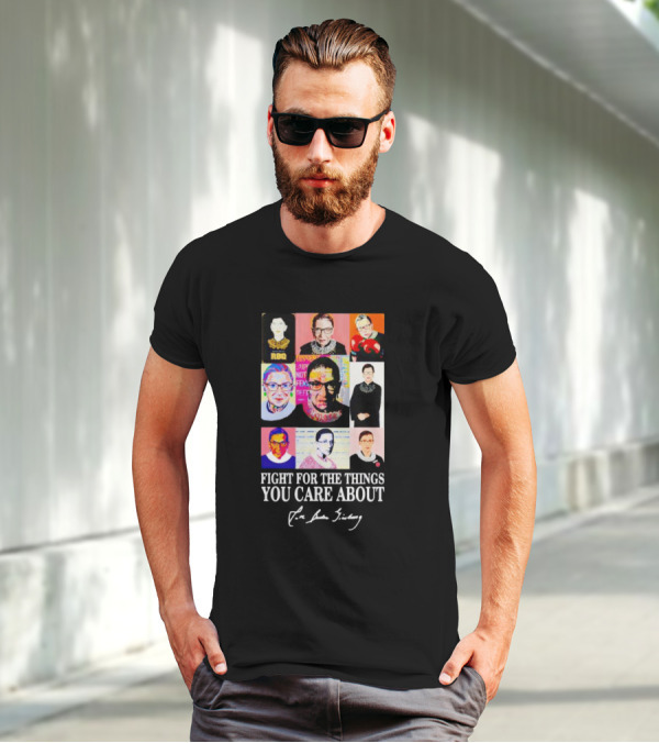 RBG Fight For The Things You Care About Pop Art Justice Collage T-Shirt