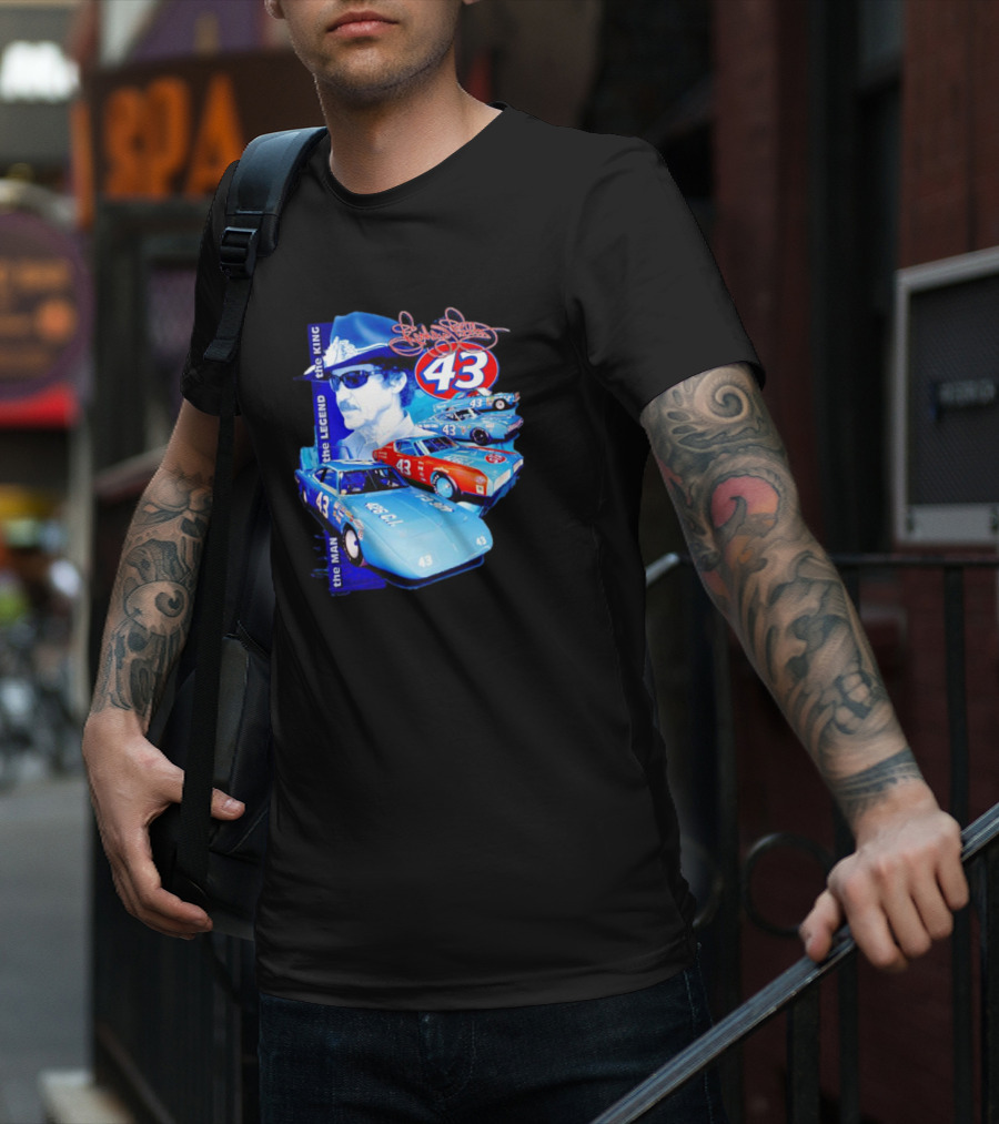 Richard Petty The Legend The King 43 Signature Racing Cars T-Shirt