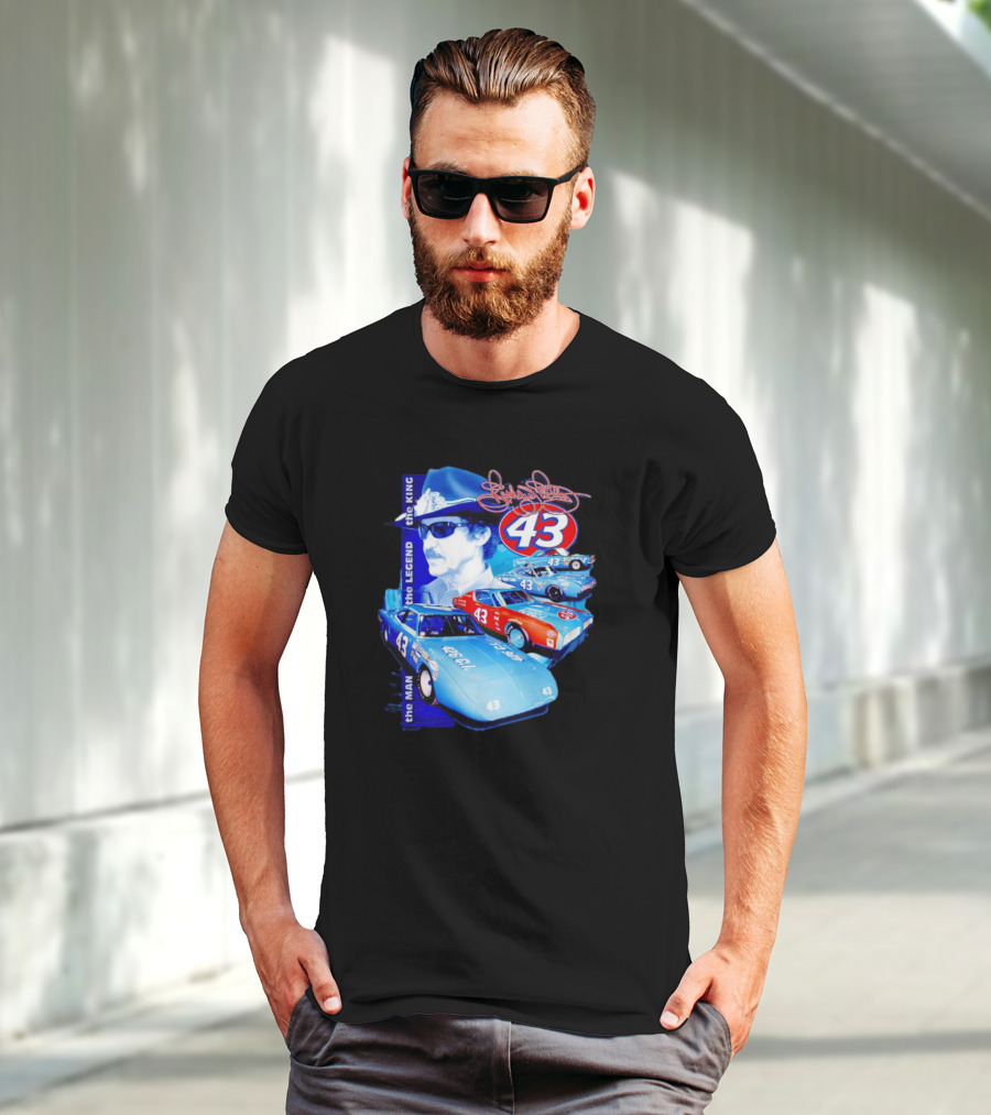 Richard Petty The Legend The King 43 Signature Racing Cars T-Shirt