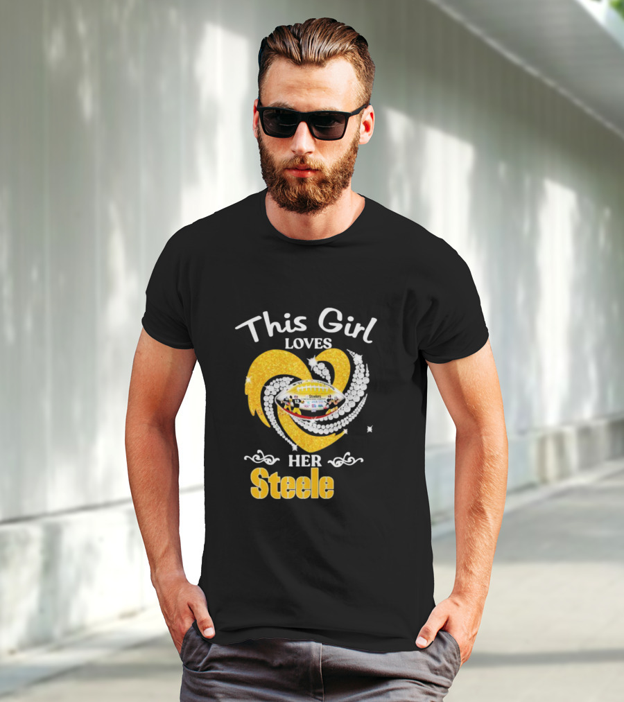 This Girl Loves Her Steelers Heart Football Fan Love T-Shirt
