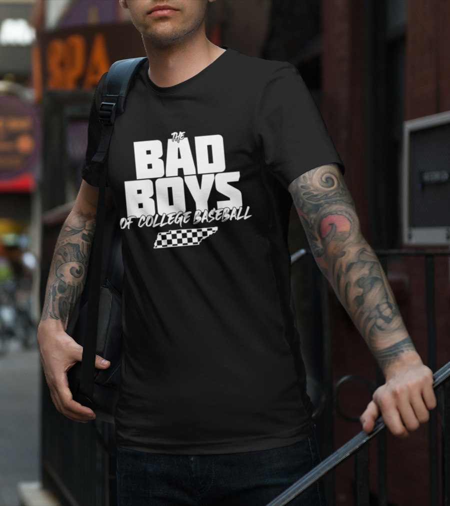 The Bad Boys Of College Baseball Tennessee Checkerboard State T-Shirt