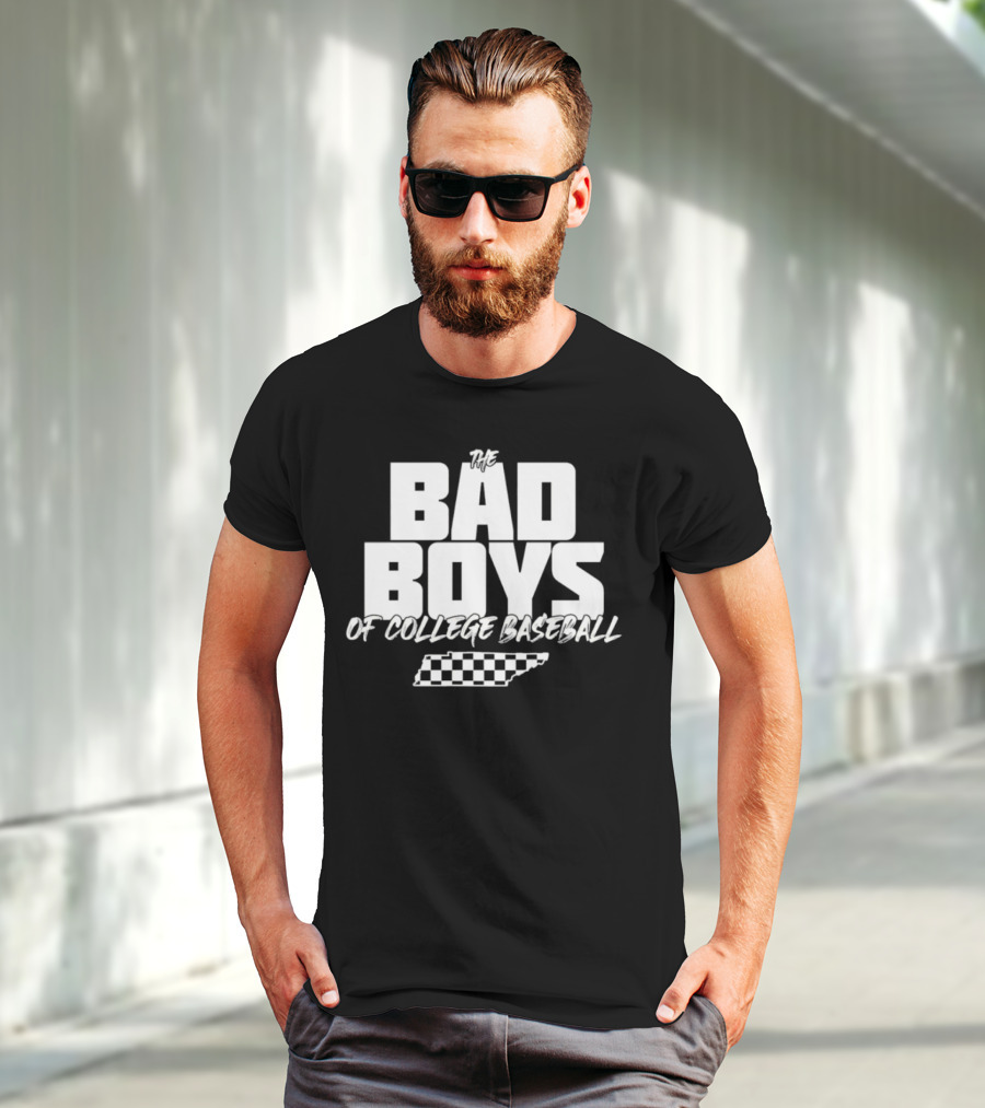 The Bad Boys Of College Baseball Tennessee Checkerboard State T-Shirt