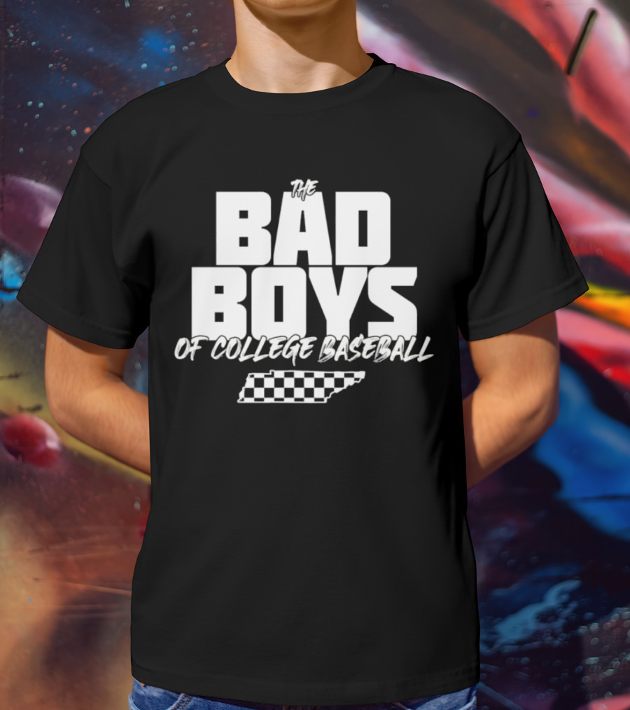The Bad Boys Of College Baseball Tennessee Checkerboard State T-Shirt