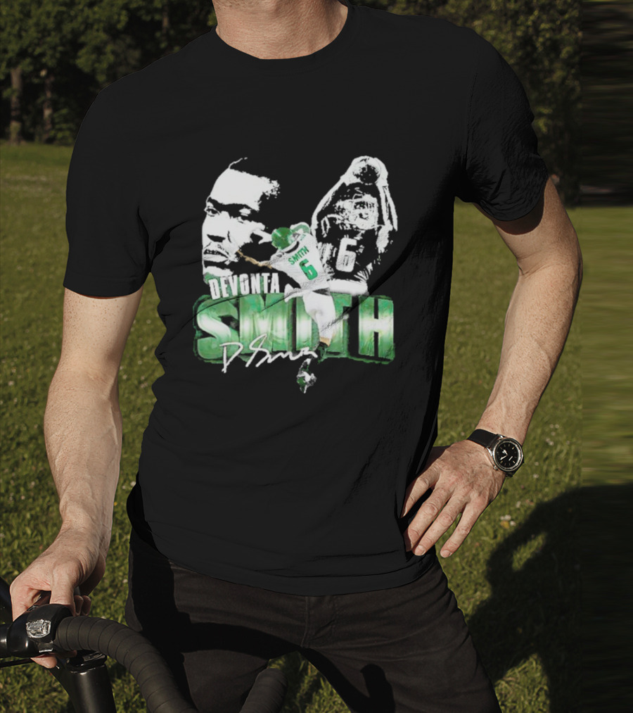 DeVonta Smith Philadelphia Number 6 Football Chrome Look T-Shirt