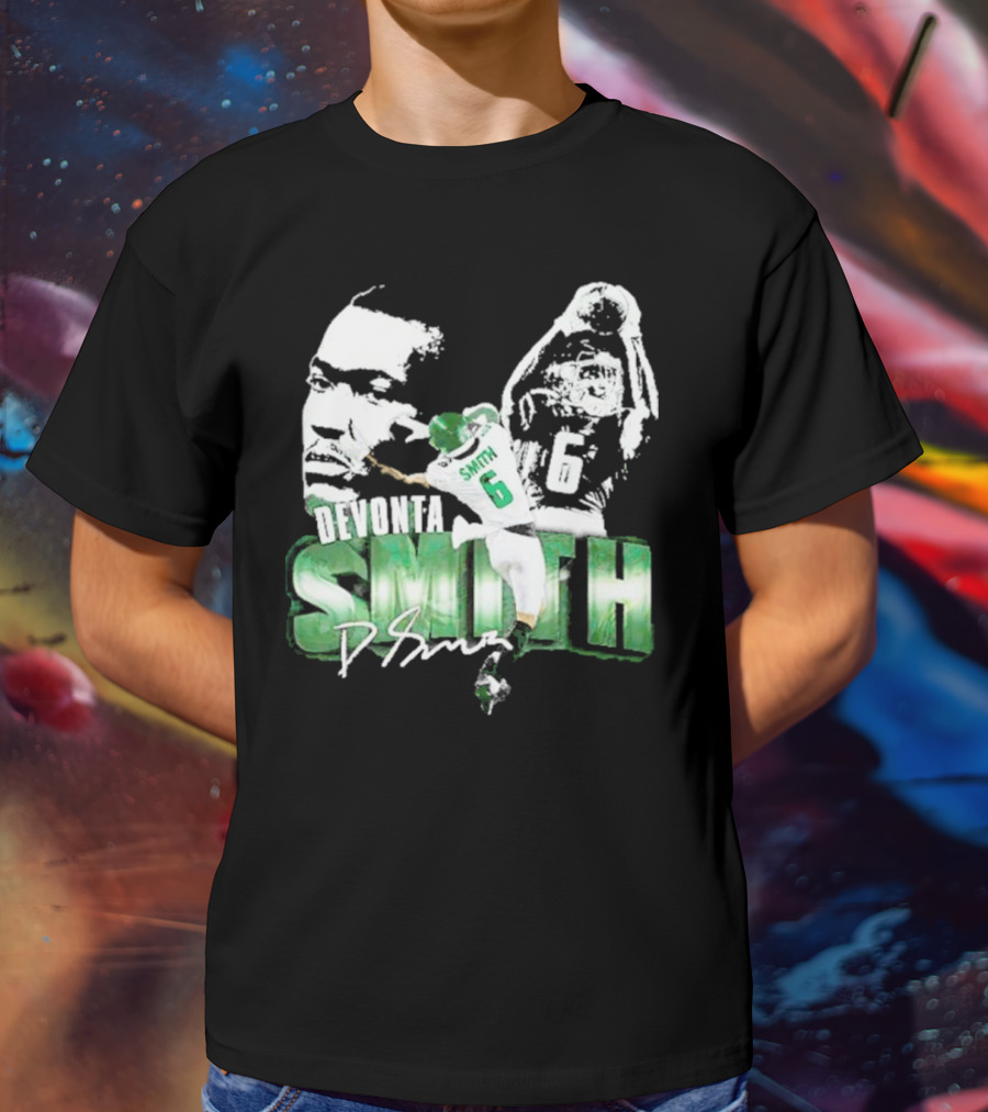 DeVonta Smith Philadelphia Number 6 Football Chrome Look T-Shirt