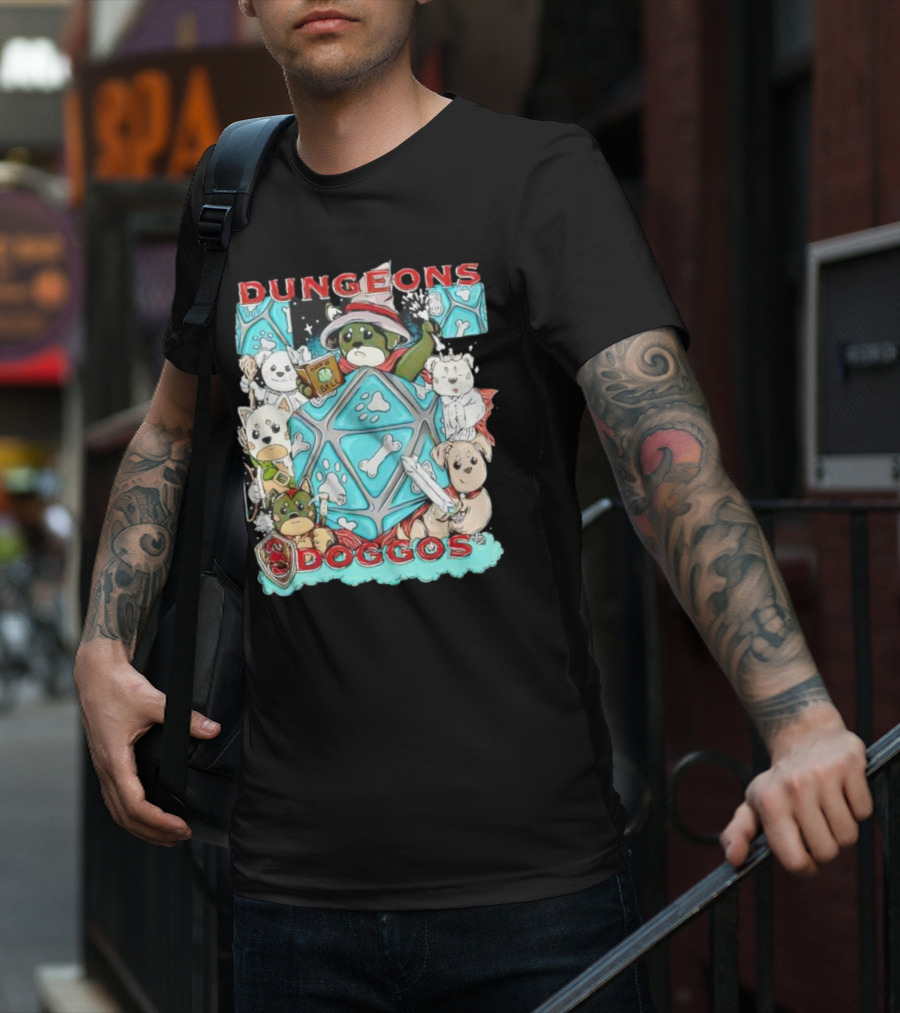 Dungeons Doggos Adventures With Magic Dice And Wizards T-Shirt