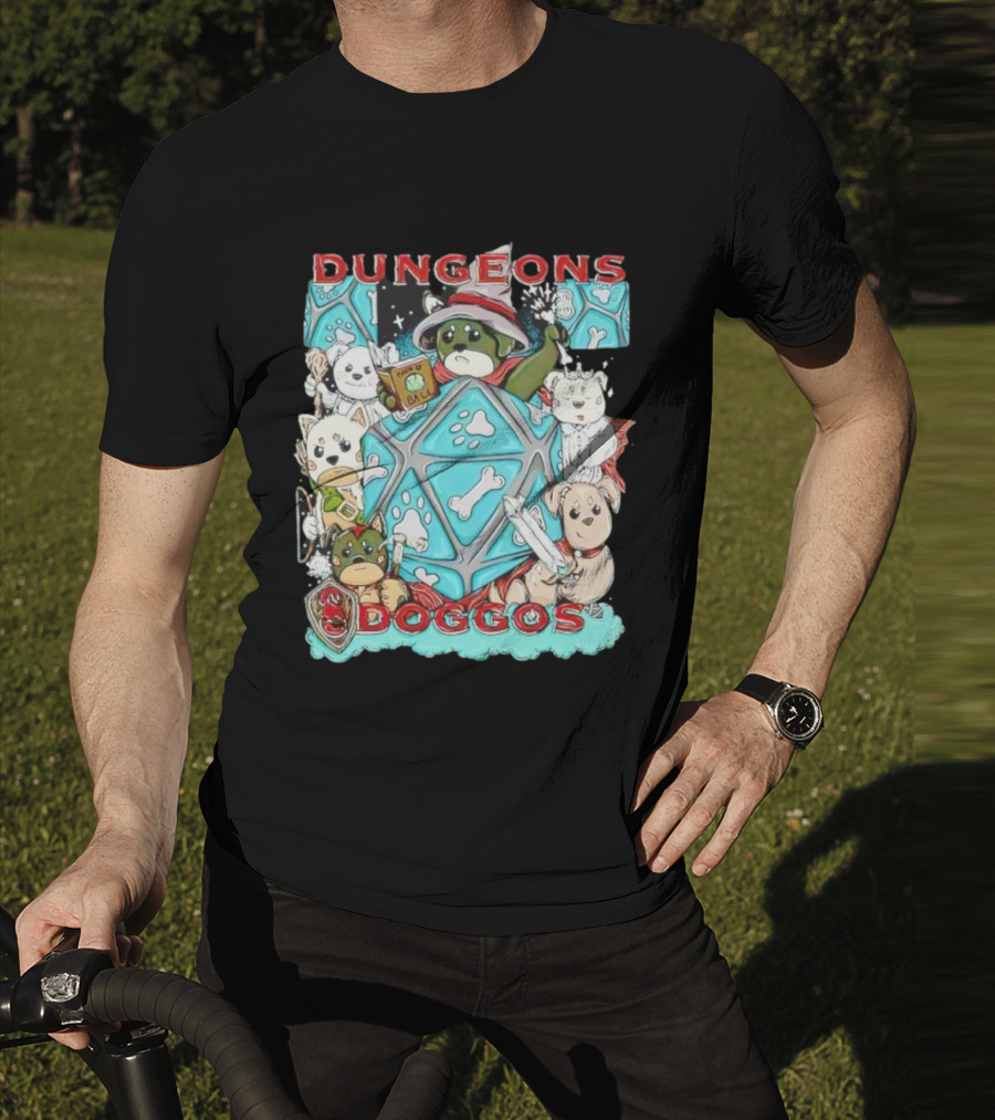 Dungeons Doggos Adventures With Magic Dice And Wizards T-Shirt