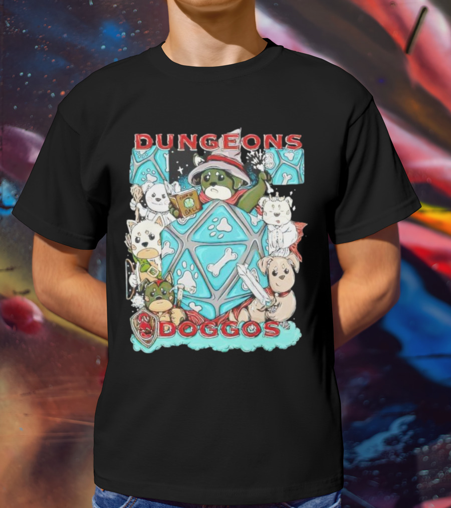 Dungeons Doggos Adventures With Magic Dice And Wizards T-Shirt