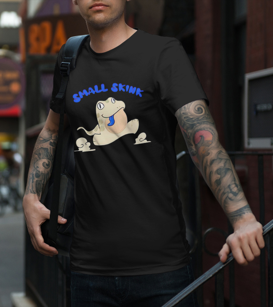 Small Skink Blue-Tongued Frog Style Retro T-Shirt