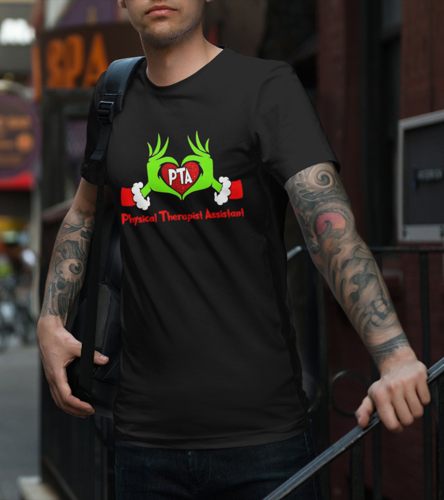 Physical Therapist Assistant Grinch Hands Christmas PTA T-Shirt