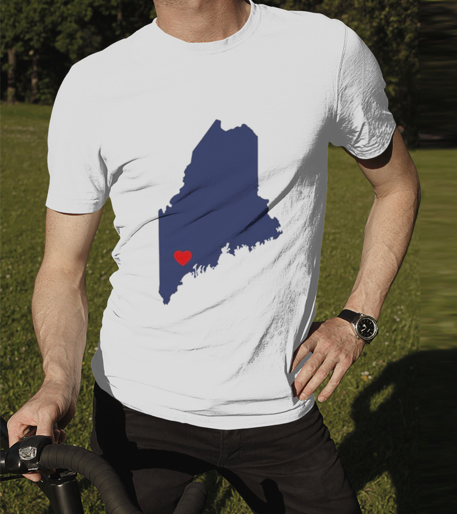 Lewiston Strong Heart Map Maine T-Shirt