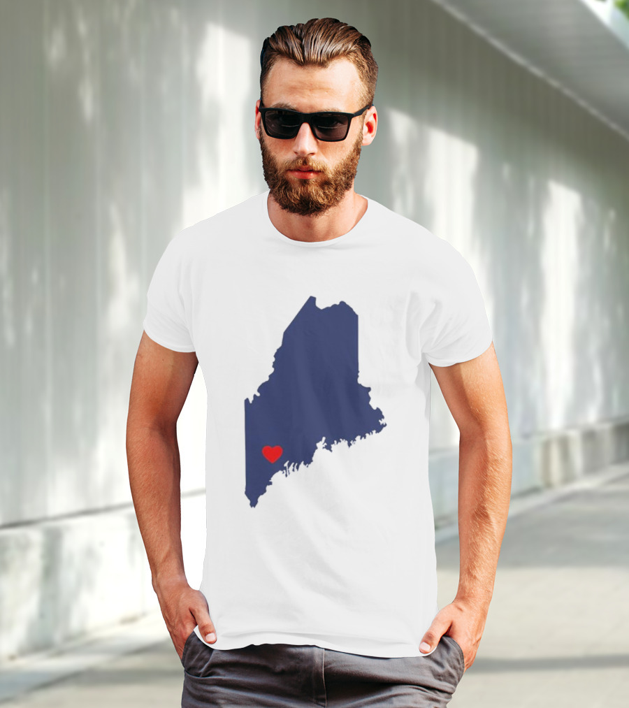 Lewiston Strong Heart Map Maine T-Shirt