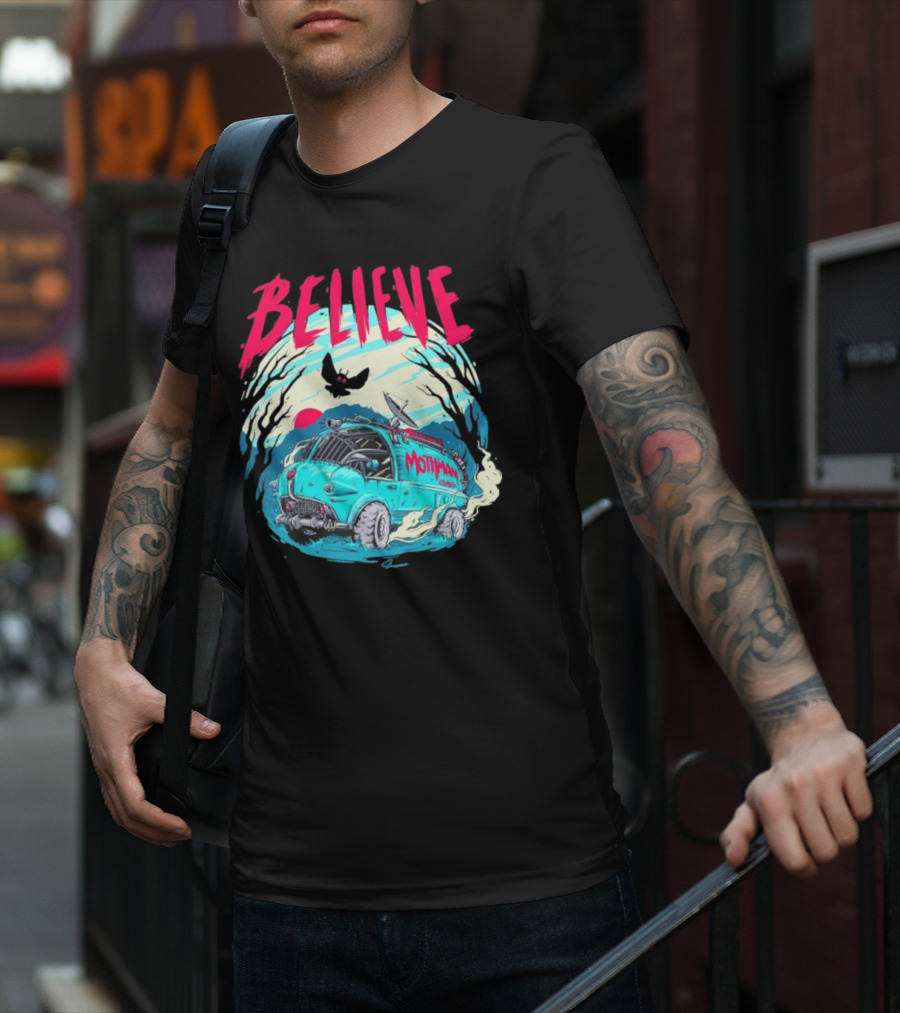 Believe Mothman Shadow Van Adventure T-Shirt