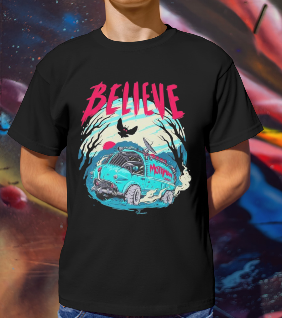 Believe Mothman Shadow Van Adventure T-Shirt