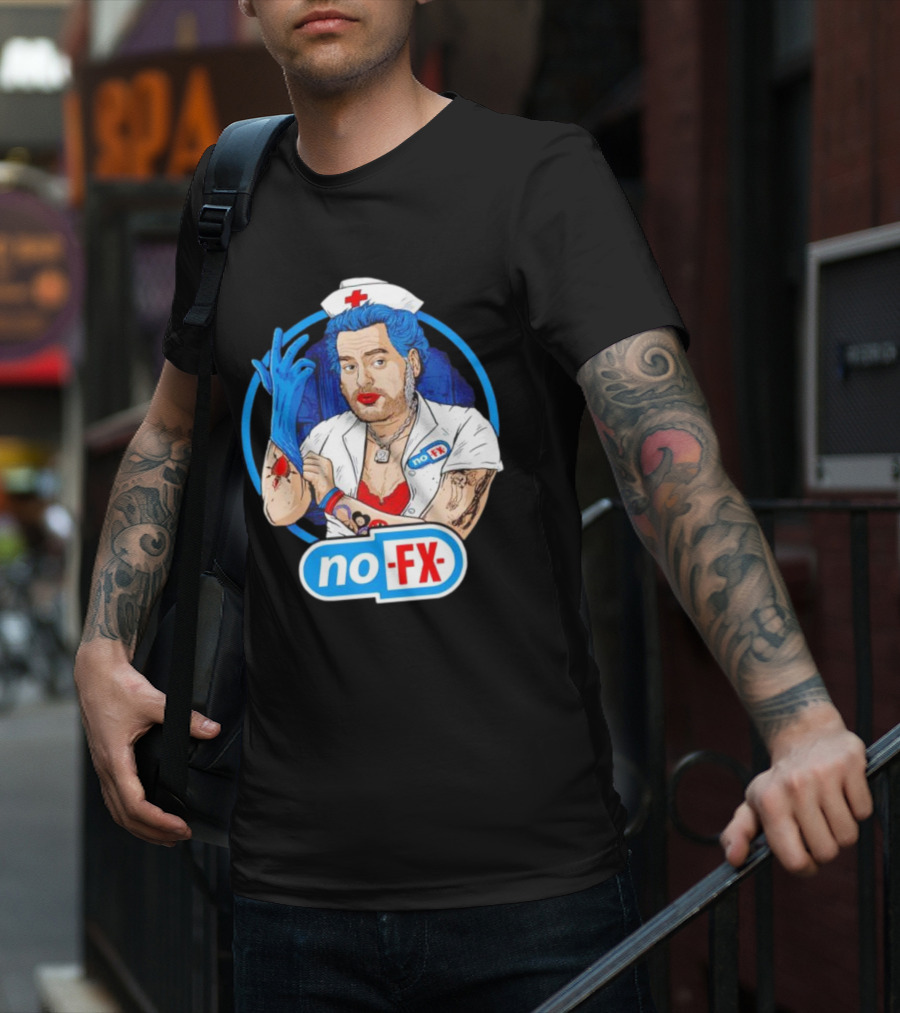 NOFX Nurse Punk Mike Tattoo Cartoon T-Shirt