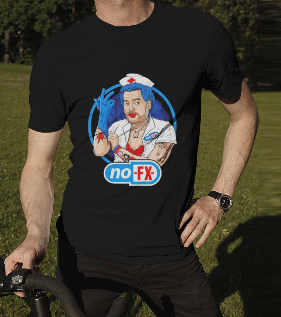 NOFX Nurse Punk Mike Tattoo Cartoon T-Shirt