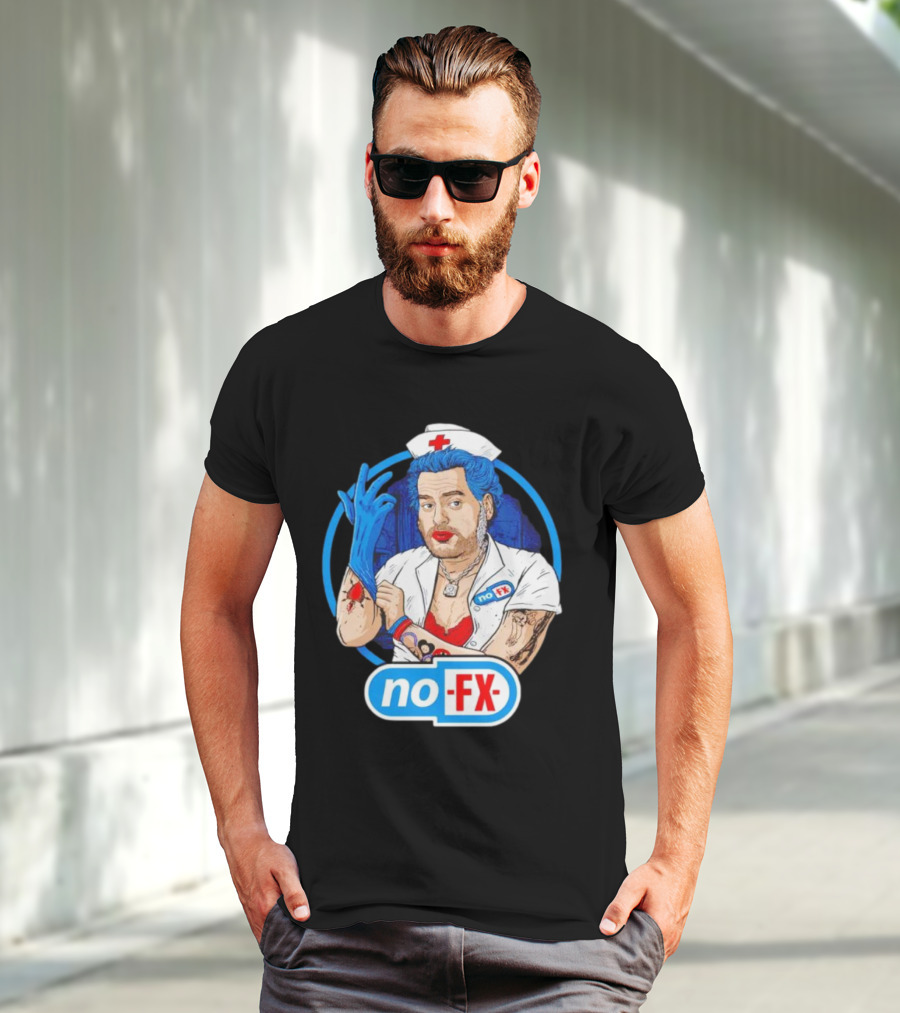 NOFX Nurse Punk Mike Tattoo Cartoon T-Shirt