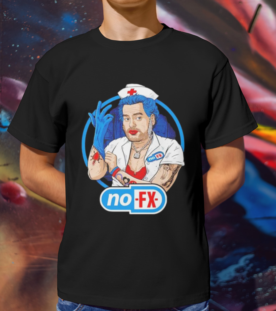 NOFX Nurse Punk Mike Tattoo Cartoon T-Shirt