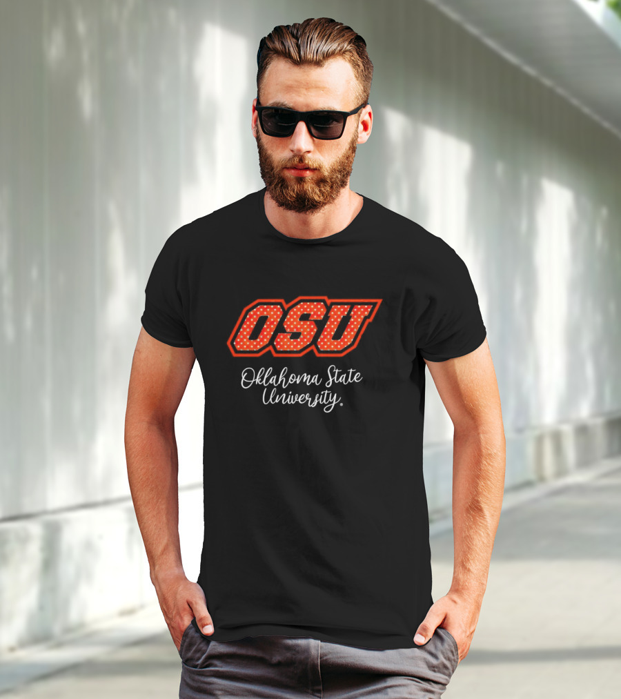 OSU Oklahoma State University Polkadot T-Shirt