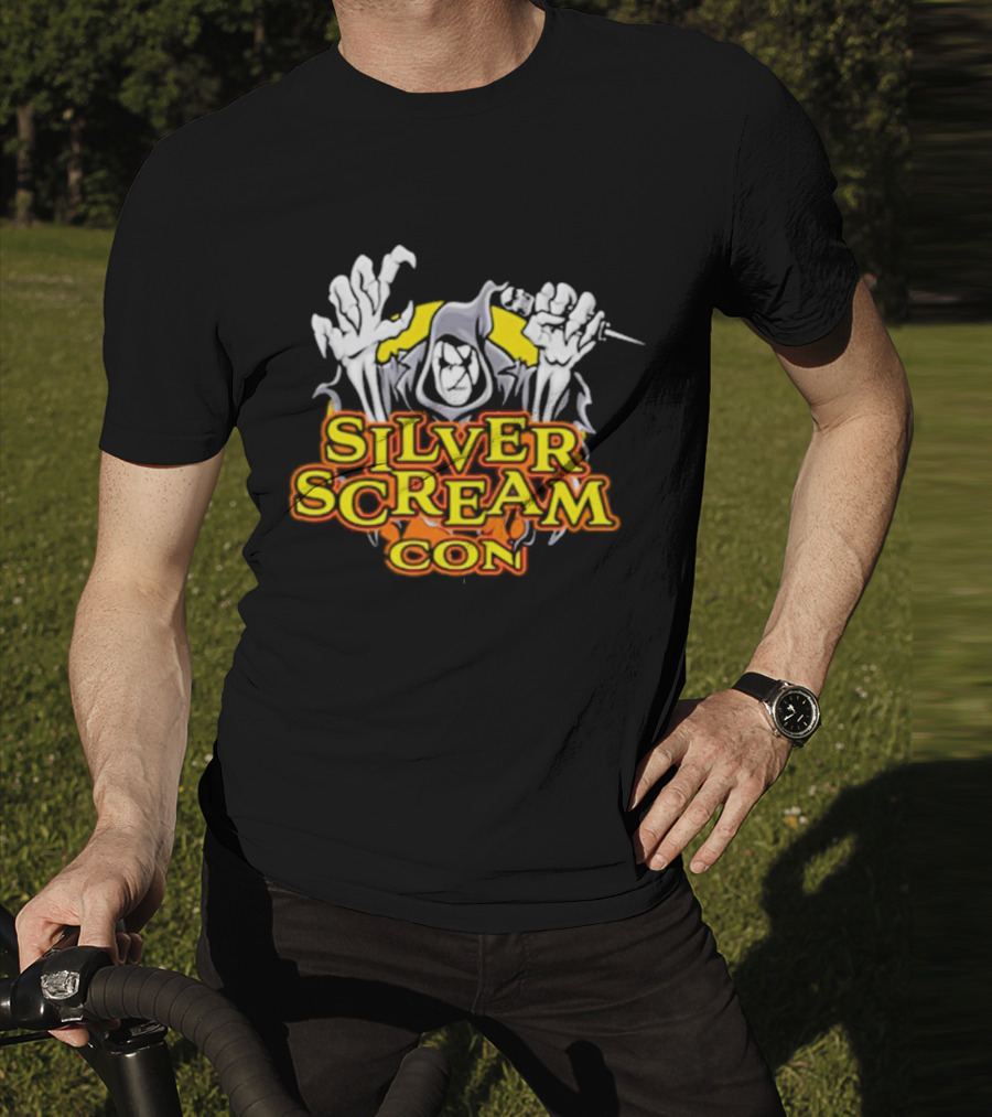 Silver Scream Con Grim Reaper With Needle And Hands T-Shirt