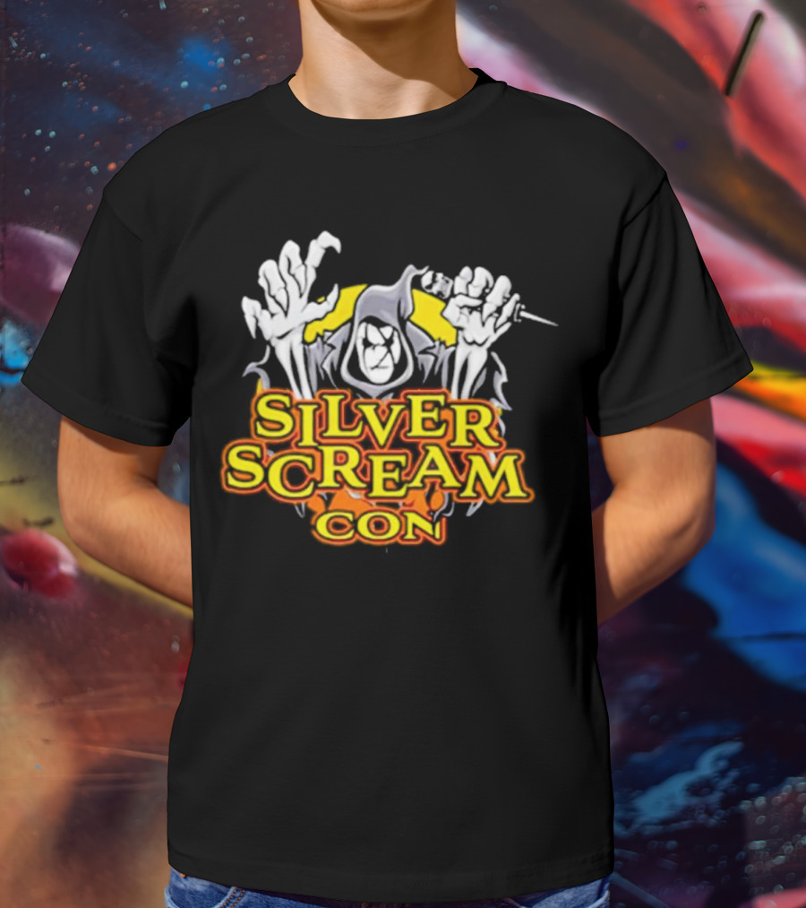 Silver Scream Con Grim Reaper With Needle And Hands T-Shirt