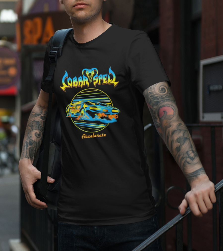 Cobra Spell Accelerate Neon Cobra And Racing Car T-Shirt