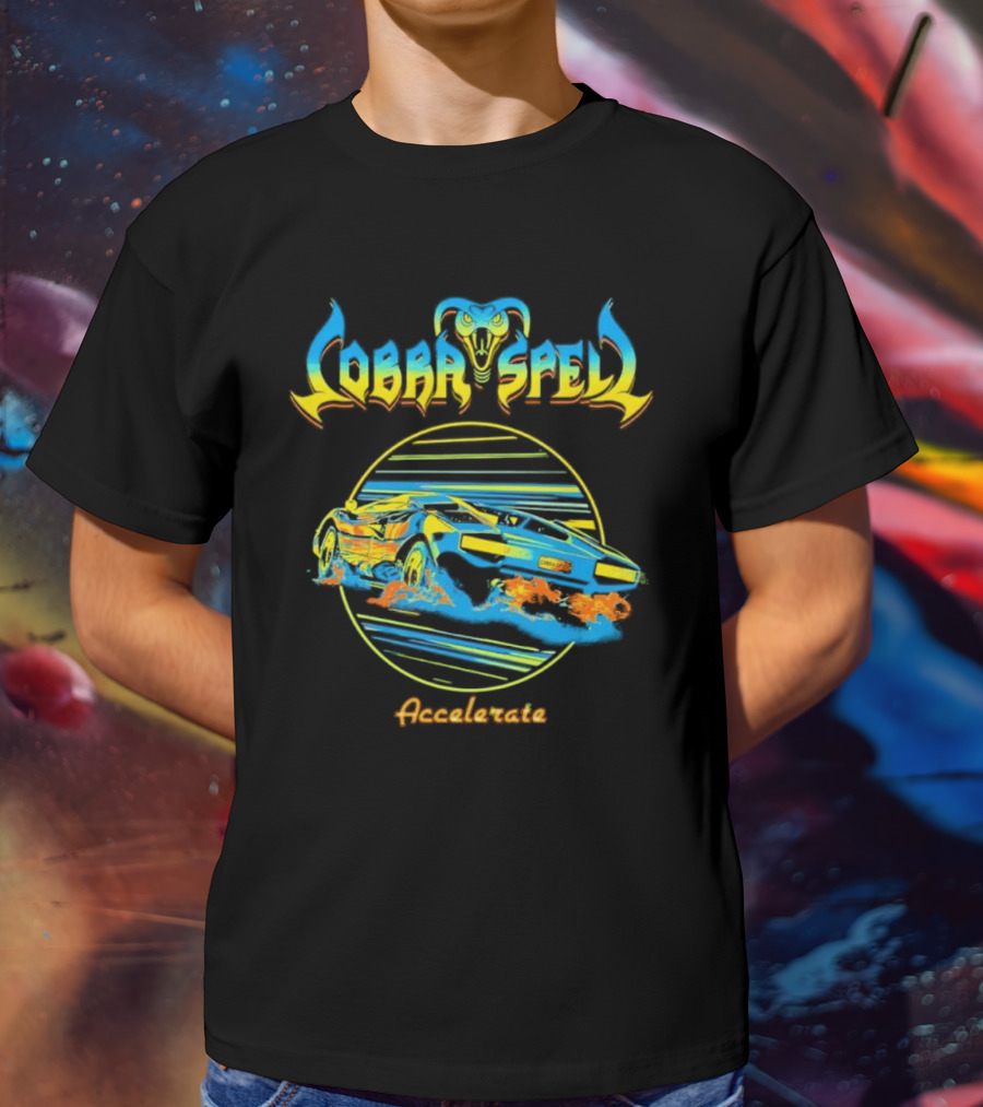 Cobra Spell Accelerate Neon Cobra And Racing Car T-Shirt