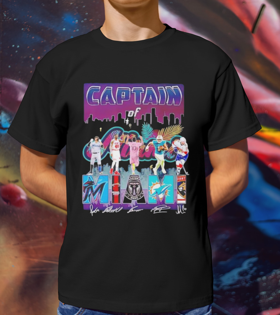 Captain Of Miami Marlins Heat Inter Dolphins Panthers T-Shirt