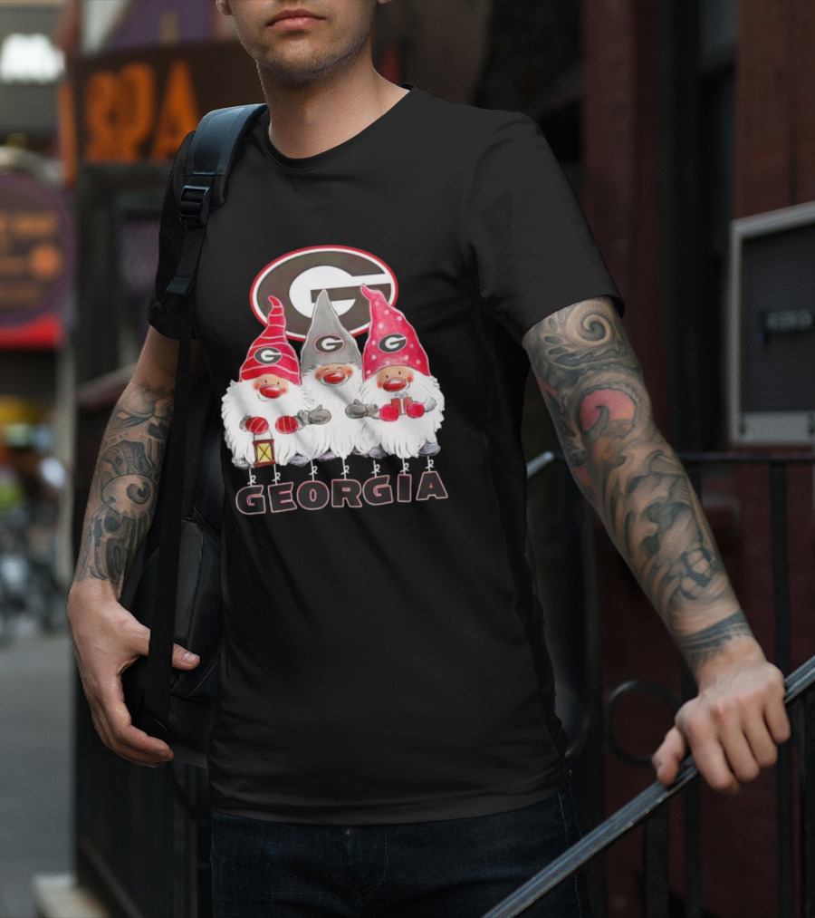 Georgia Bulldogs Christmas Gnome Trio T-Shirt