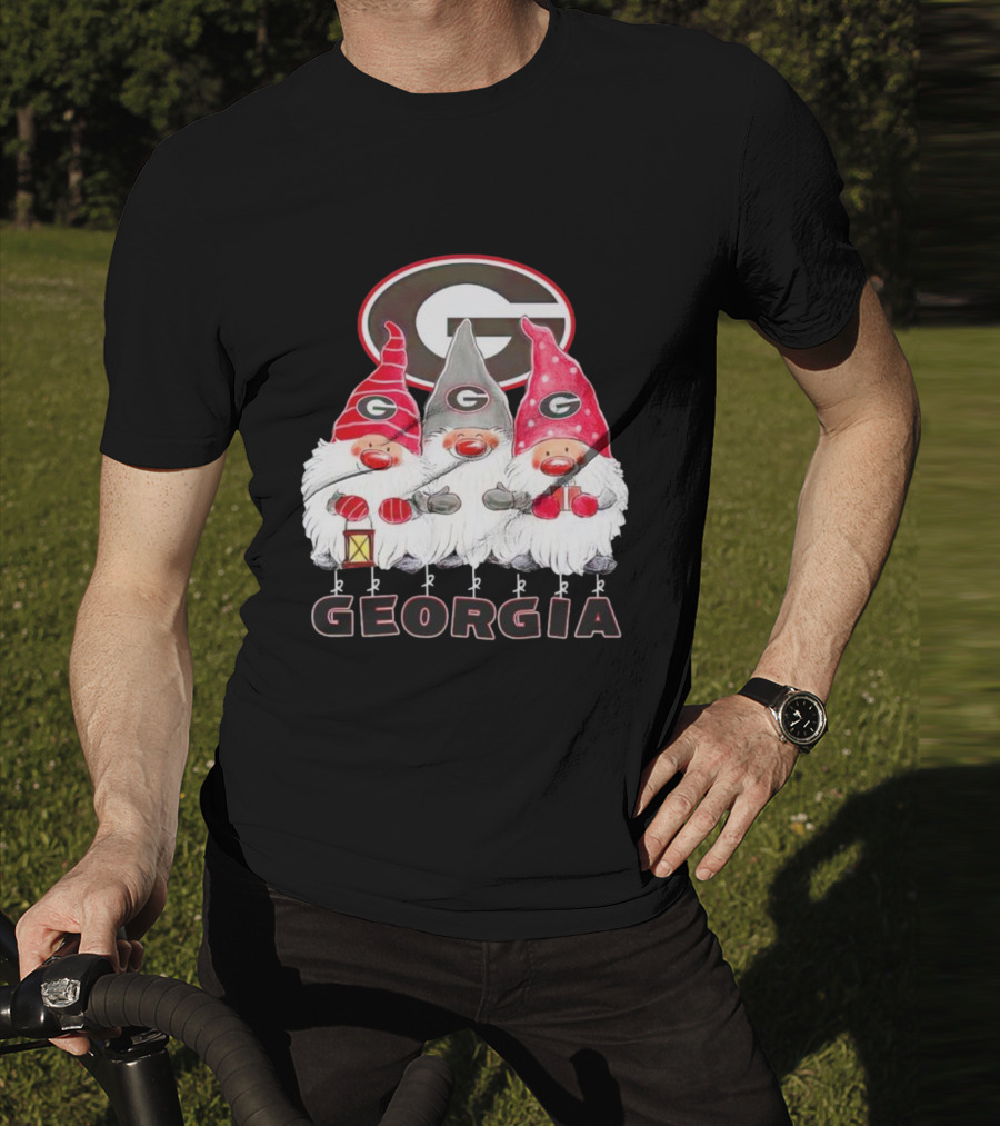 Georgia Bulldogs Christmas Gnome Trio T-Shirt