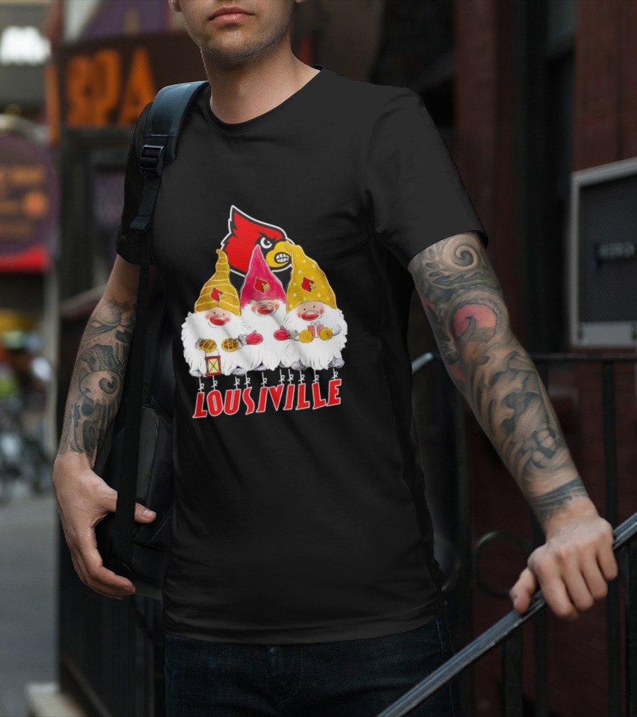 Louisville Cardinals Christmas Gnomies T-Shirt