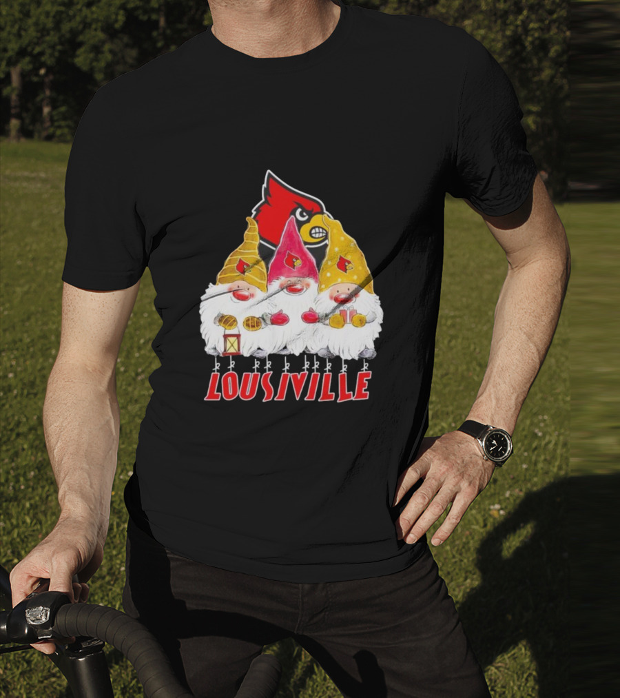 Louisville Cardinals Christmas Gnomies T-Shirt