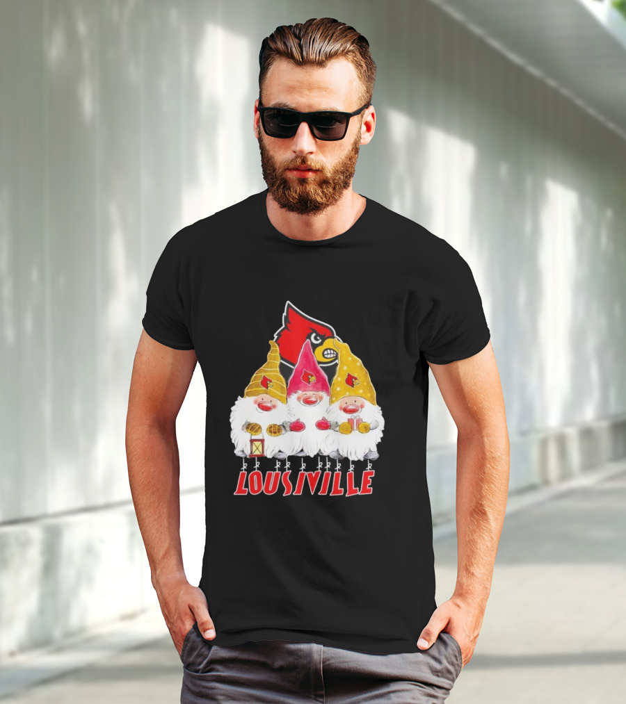Louisville Cardinals Christmas Gnomies T-Shirt
