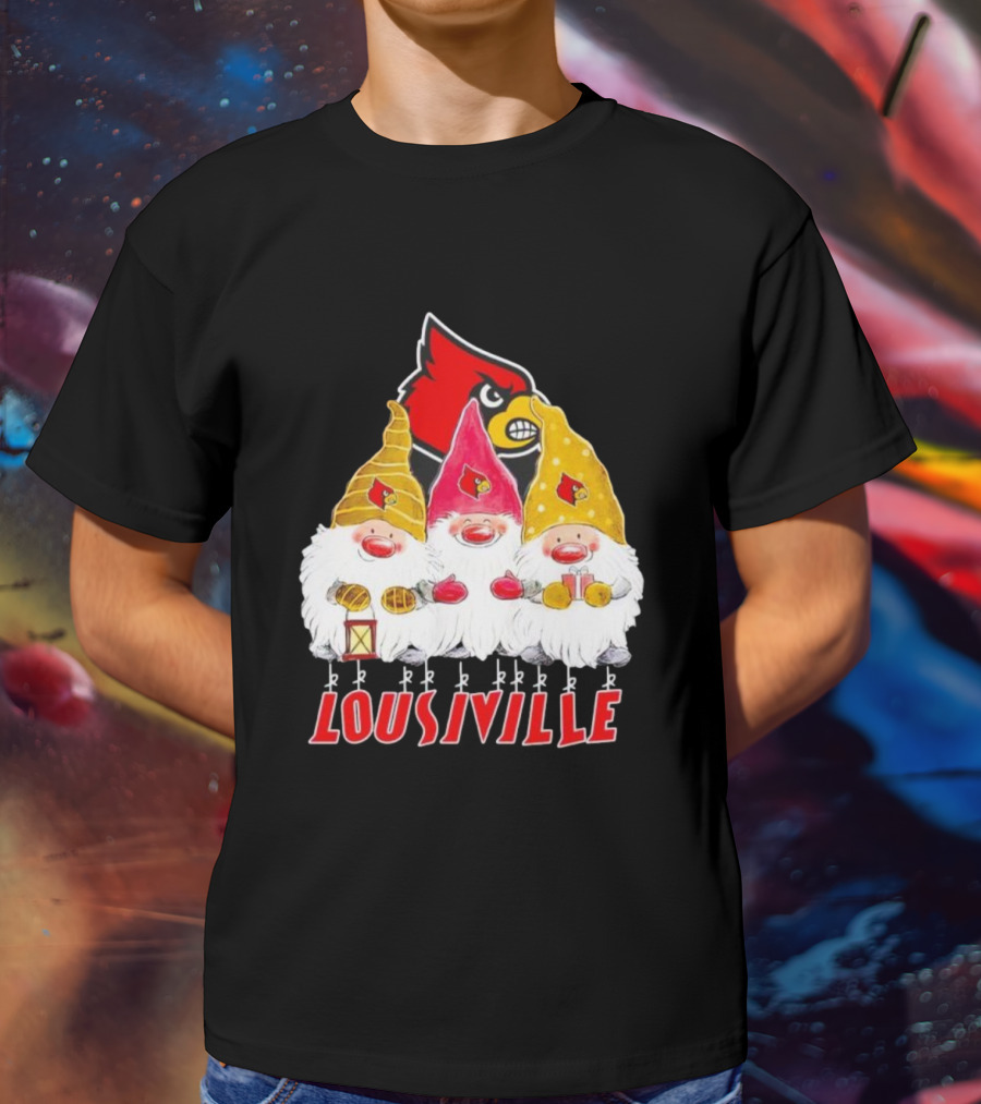 Louisville Cardinals Christmas Gnomies T-Shirt