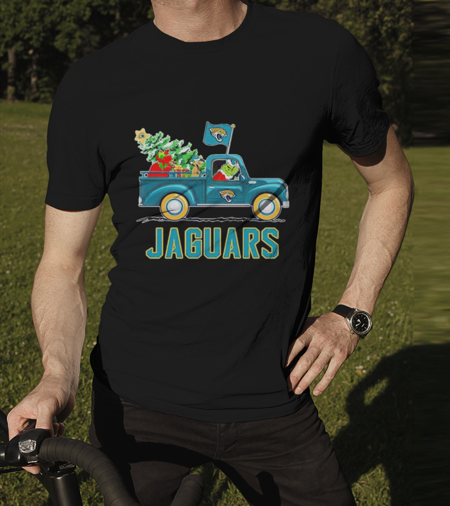 Grinch Christmas Truck Jacksonville Jaguars Holiday T-Shirt