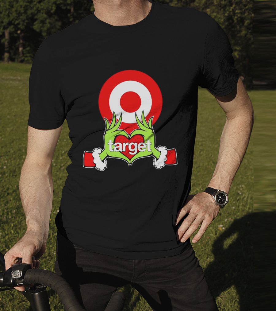 Grinch Hands Holding Heart In Front Of Target Christmas T-Shirt