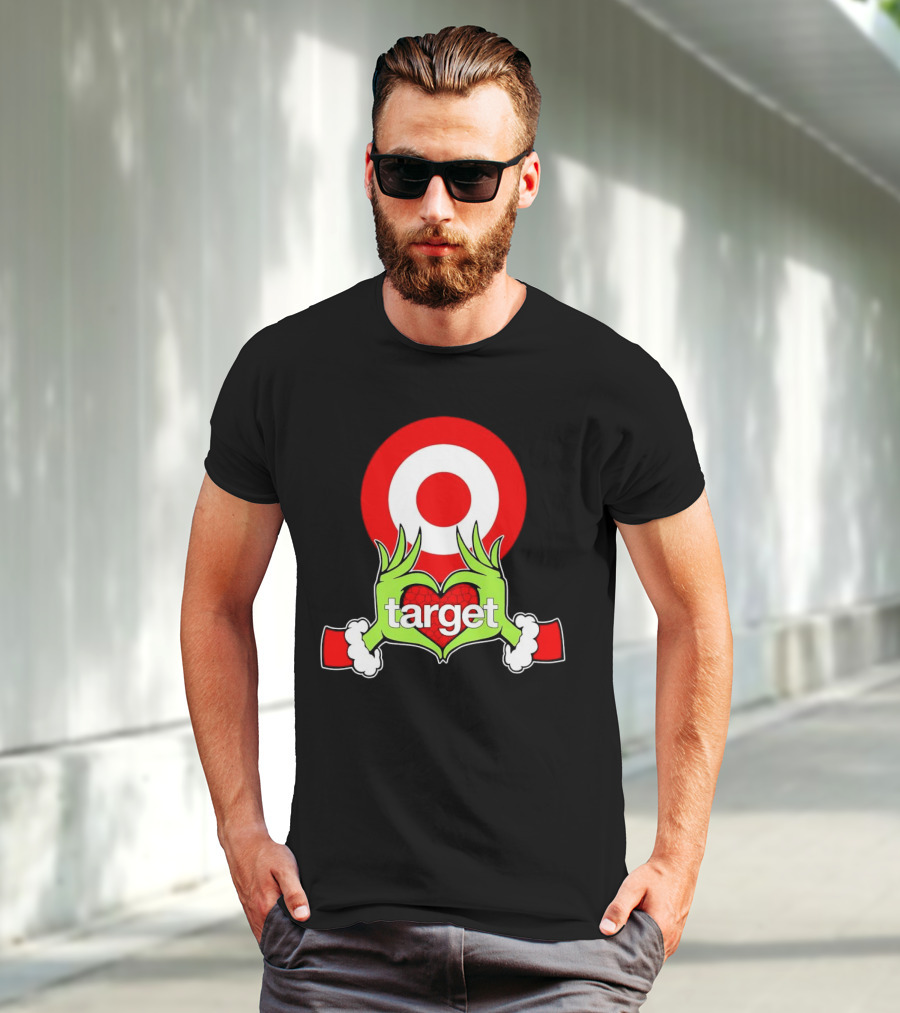 Grinch Hands Holding Heart In Front Of Target Christmas T-Shirt