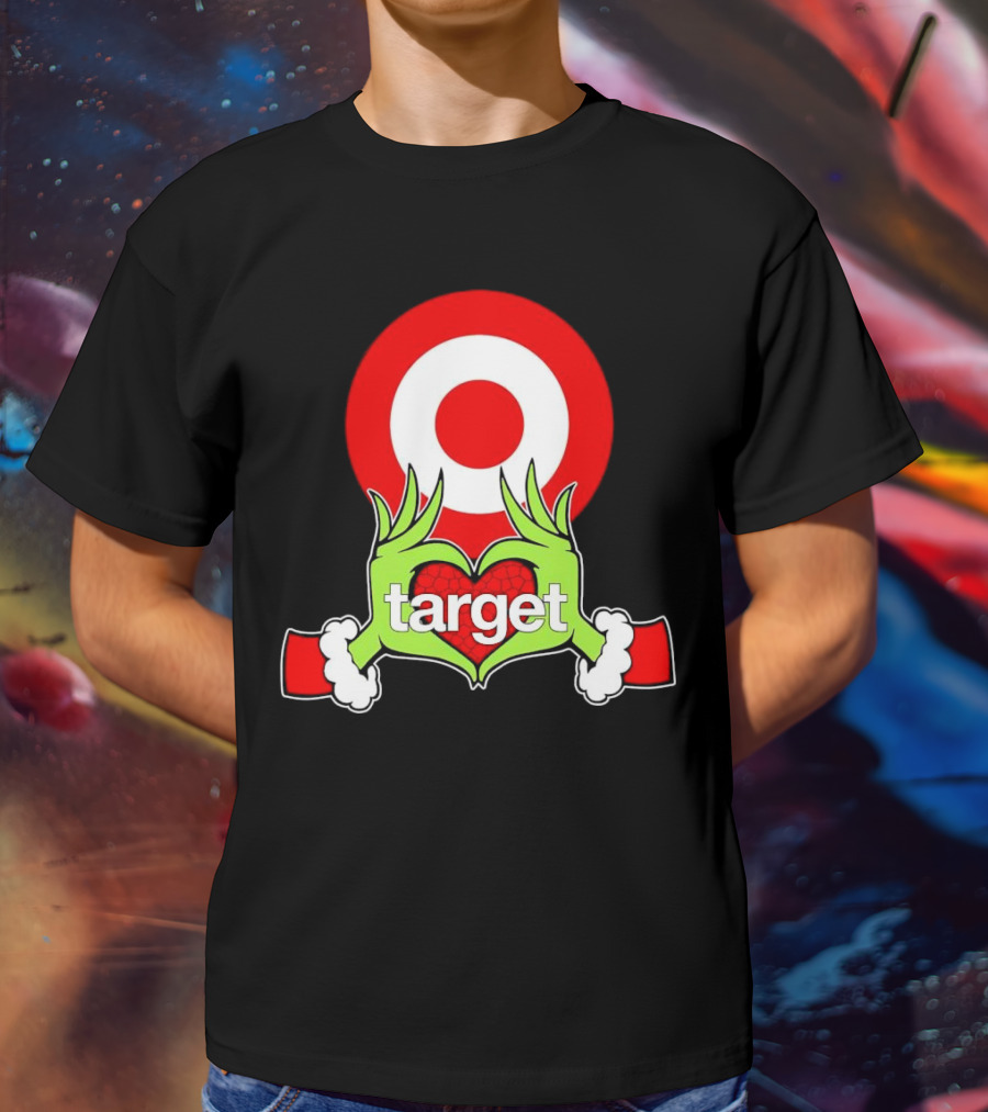 Grinch Hands Holding Heart In Front Of Target Christmas T-Shirt