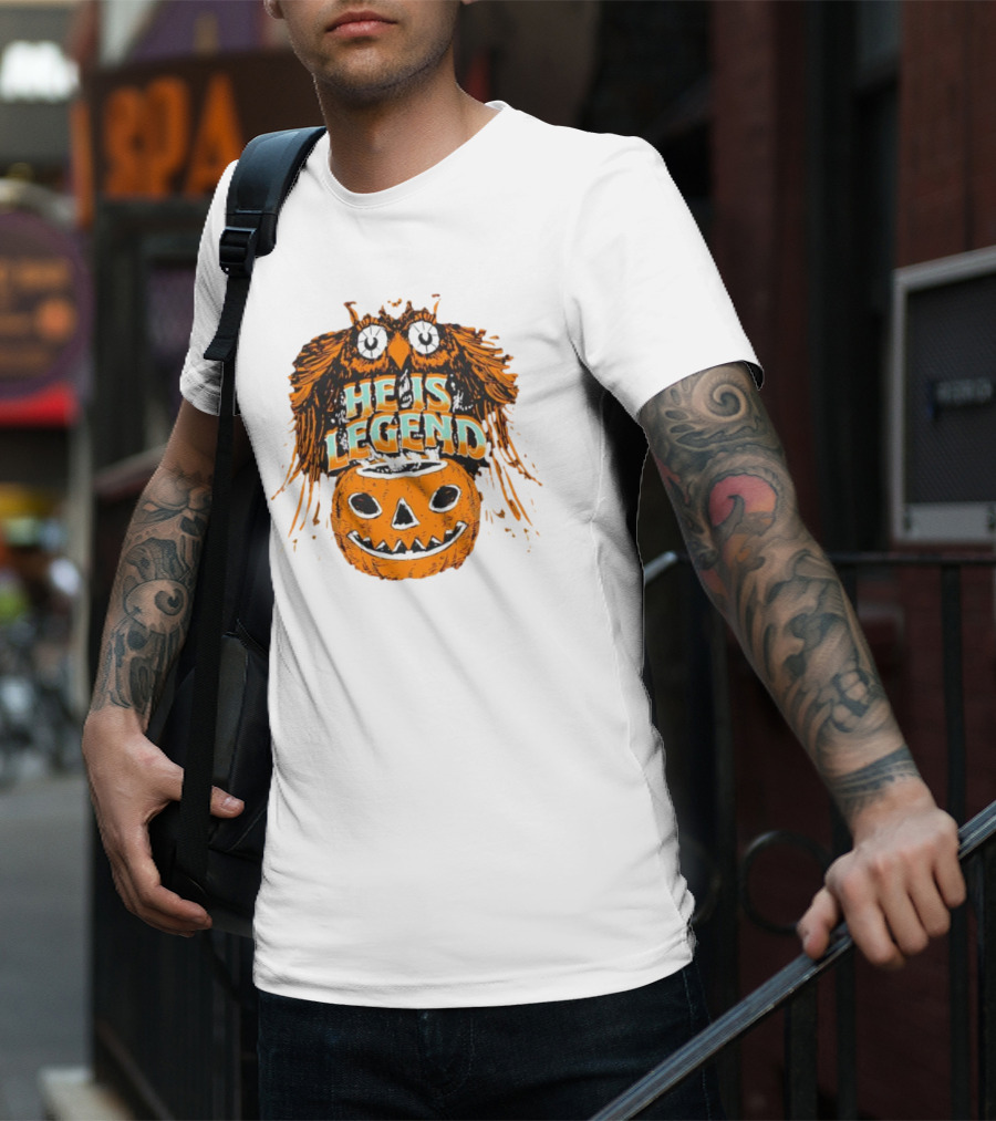 HE IS LEGEND Pumpkin Owl Halloween T-Shirt