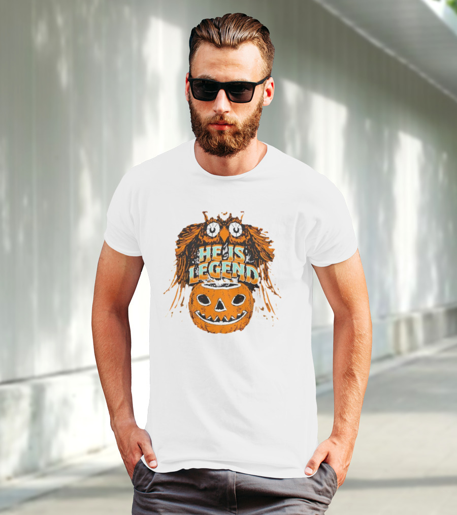 HE IS LEGEND Pumpkin Owl Halloween T-Shirt